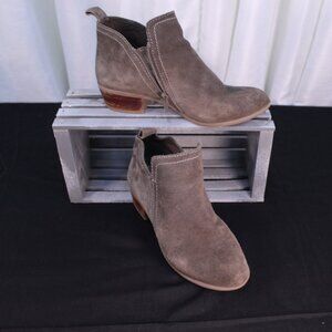 Diba Taupe Suede Ankle Booties